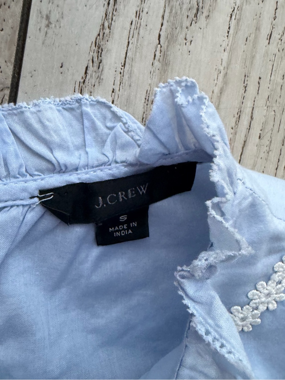 J.Crew Light Blue Daysi-Chain Peplum Top - Women's size S - Picture 3 of 6